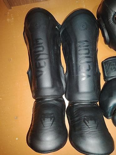 Спорт и отдых: Venum döyüş ləvazimatları dəsti – tam qara - Boks əlcəkləri: Velcro — 1