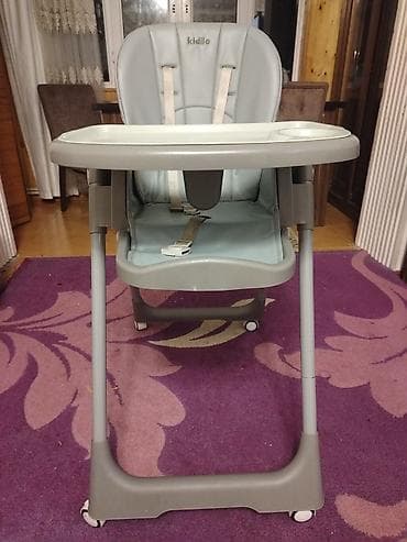 стул для кормления: Kidilo uşaq yemək stulu - Rəng: boz - Yumşaq, silinməsi asan dəri — 5