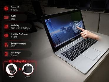 notebook satılır: Sensorlu güclü və çox sürətli Asus ultrabuk təqdim edirik 💻Əla — 1