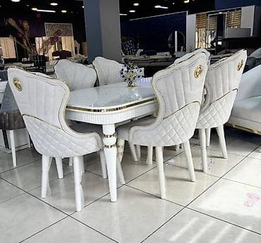 qələm seti: Qonaq otağı üçün, Dördbucaq masa, 6 stul — 1