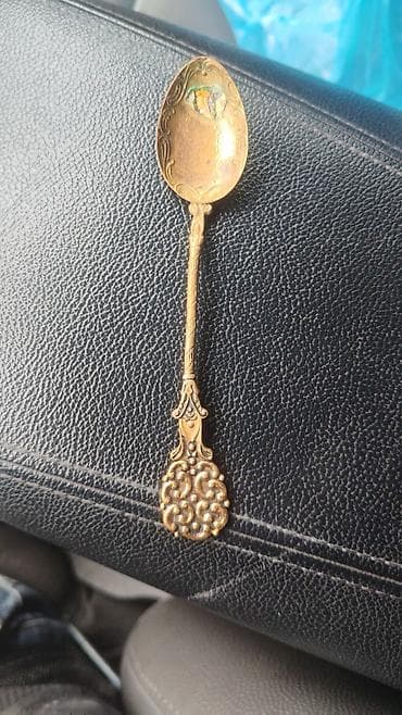 buynuzu: Antik dekorativ qaşıqlar dəsti - sayı cokdu klassik dizaynlı metal — 2