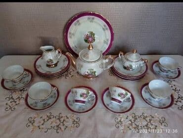 Çay dəstləri və servizlər: Çay dəsti, rəng - Ağ, Farfor