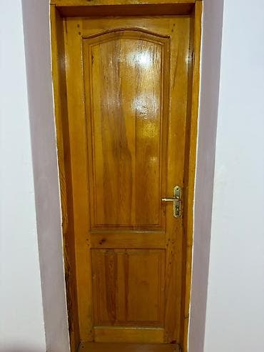 Taxta və şüşəli otaq qapıları – dəst - Material: təbii ağac (masif) — 2