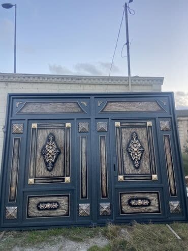 işləmiş dərvazalar: Yeni Dəmir Həyət darvazası, 3 m, Mexaniki, Qapı ilə, rəng - Qara, Kredit var, Ödənişli quraşdırma, Ünvandan götürmə, Ödənişli çatdırılma, Rayonlara çatdırılma — 7