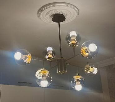 Çılçıraq, 8 lampa, Şüşə