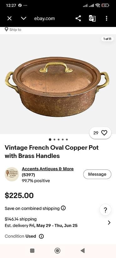 cuqun tavalar: Qazan, rəng - Qızılı, Mis, Fransa — 5