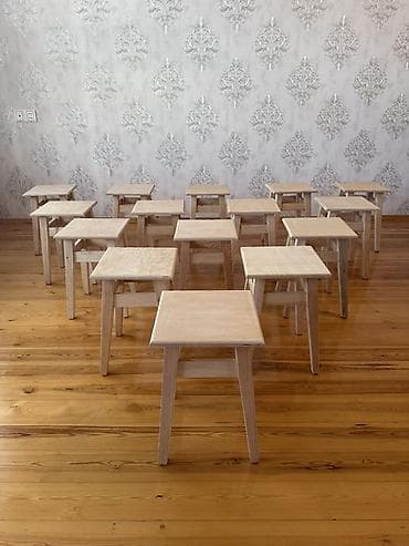 Təbii ağacdan hazırlanmış taxta taburet/oturacaq - Material