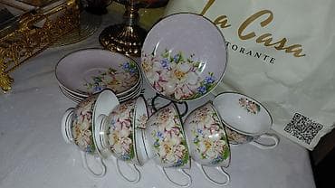 Çay dəsti, rəng - Ağ, Farfor