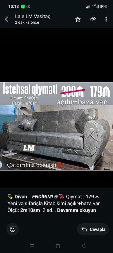kunc divanar: 💫 *Divan* _*ENDİRİMLƏ*_ 💃🏻 Qiymət : *179 ₼* Yeni və sifarişlə Kitab — 1