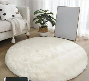 смеситель для душа купить в баку: Ağ rəngli yumşaq tüklü dairəvi xalça - ölçü: 1m -1m - Forma: dairəvi — 1