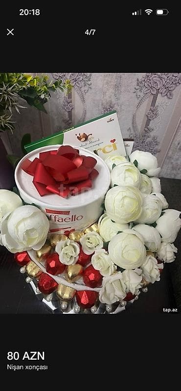 Хонча: Nişan xonçası – zərif dekorlu hədiyyə kompozisiyası. Nişan üçün — 4