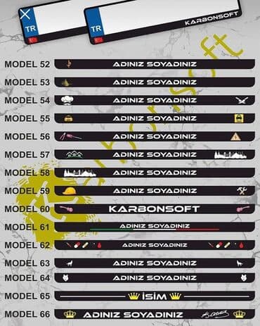 Aksesuarlar və tüninq: "Carbonsoft" Avtomobilin nömrə çərçivəsində istədiyiniz Loqoları (ad — 5