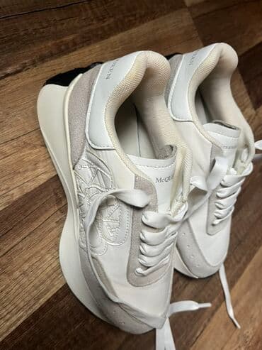 черные мужские мокасины: Orginal Alexander McQueen unisex idman ayaqqabısı - Model: Alexander — 5