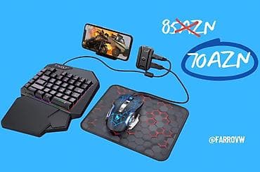 Mobil Oyun Klaviatura/Siçan Dəsti + Konverter+Cihaz holderi+Siçan