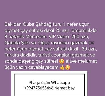 inglis dili kurs: Bakıdan regionlara turlar - Nəqliyyat: 20 nəfərlik Sprinterlər və 8 — 2