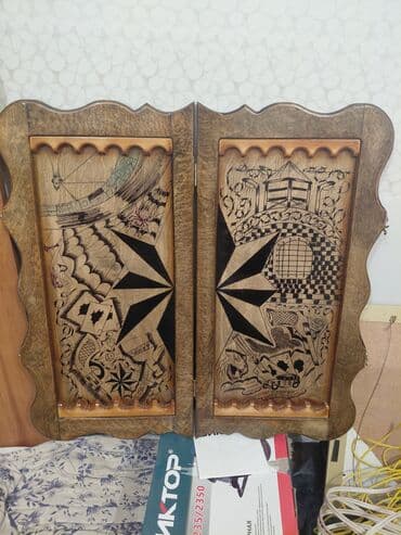 nerd taxta sekilleri: Əl işi taxta nərd taxtası - Material: bərk ağac, laklı səth - Dizayn — 1