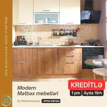 mermer pilleken: Sifarişlə mətbəx dəsti, Özü çəkən petlələr, Mat laminat, Kredit var, Pulsuz çatdırılma — 4