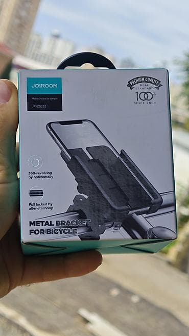 Велоаксессуары: JOYROOM JR-ZS252 velosiped üçün metal telefon tutacağı - 360° üfiqi — 1