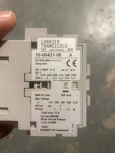 iphone 7: Carrier Transicold kontaktor Model: 10-00431-06 (CAT: SNO149USD) — 2