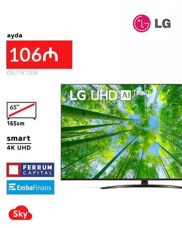 televizor 2 ci el: Yeni Televizor LG Led 65" 4K (3840x2160), Pulsuz çatdırılma — 1