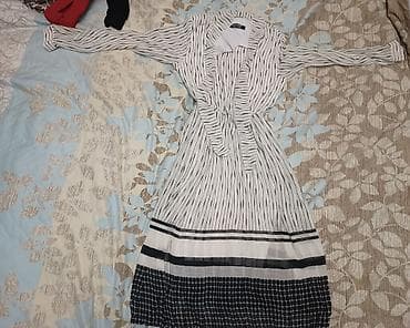 Qadın geyimləri dəsti 1) Qara-ağ naxışlı don - Uzunqol, dairəvi və — 8