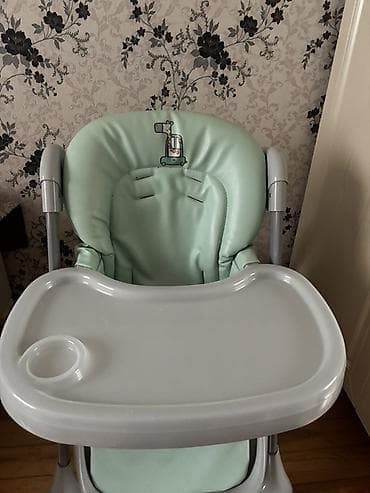 kreditle geyimler: Uşaq yemək kreslosu - Rəng: Açıq yaşıl oturacaq, boz gövdə - Yumşaq — 1