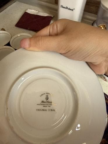 mis caydan: Çay dəsti, rəng - Göy, Farfor, 6 nəfərlik, Çexiya — 2