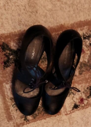 şnurlu qadın mokasinləri: Tuflilər, Ölçü: 38, rəng - Qara, İşlənmiş — 2