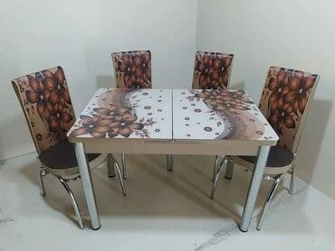 телефон флай 510: *Hazır elde olan* ✔️Türk istehsalı🇹🇷 ✔️Kuxna üçün stol stul dəsti ✔️ — 4