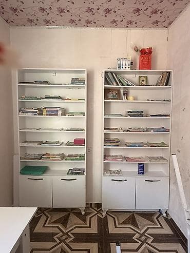 şfonerler: Ağ rəngli ikili kitab rəfi dəsti - Komplekt: 2 ədəd eyni tip kitab — 1