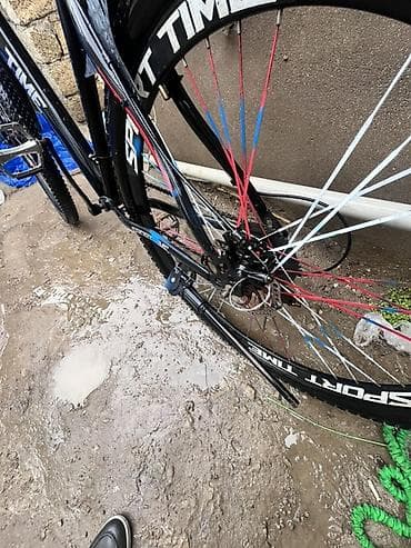 elektrikli velosipedler: “SPORT TIME” dağ velosipedi - Çərçivə: yüngül alaşımlı, qara rəng — 4