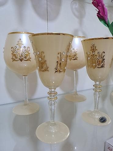 ucuz tablolar: Qədəhlər, rəng - Bej, Şüşə — 1