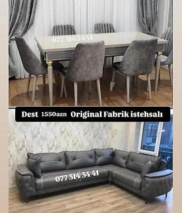 Dest mebel dəsti – Original fabrik istehsalı. Tərkib: - Yemək masası