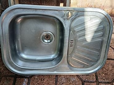 Mətbəx üçün paslanmayan poladdan birqablı lavabo + qurutma səthi — 1