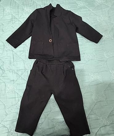 Uşaq dəst geyimi – 2 hissəli - Rəng: qara - Komplekt: jaket və şalvar — 1