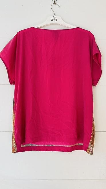 off white duks: Məhsul: Payetli qısaqoll bluz • Dizayn: Ön hissəsi tam payetlidir — 5