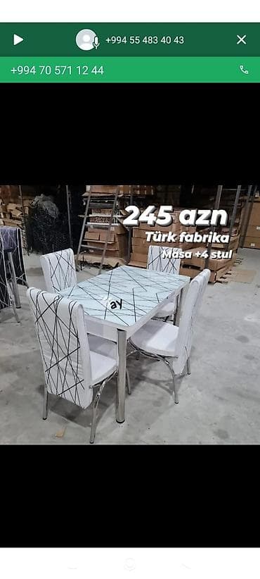 Mətbəx üçün, Yeni, 4 stul