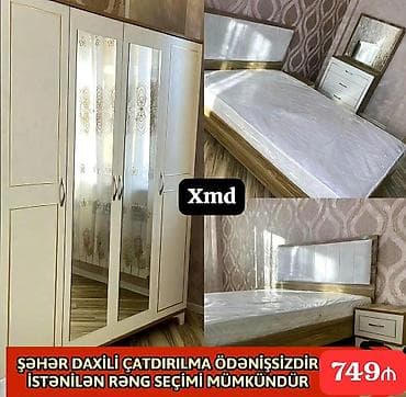 Yataq otağı mebel dəsti Tərkibi: - 3 qapılı qarderob: iki aynalı orta lalafo.az -da Yataq otağı mebel dəsti Tərkibi: - 3 qapılı qarderob: iki aynalı orta