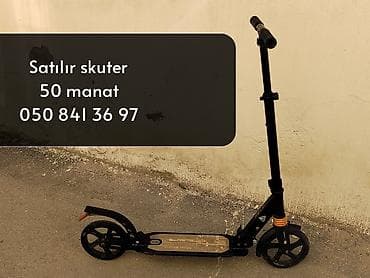 samokat satisi: Şəhər içi hərəkət üçün mexaniki skuter. Xüsusiyyətlər: - Qara rəngli — 1