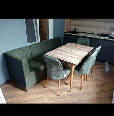 stul ev ucun: Qonaq otağı üçün, Yeni, Açılan, Dördbucaq masa, 4 stul — 19