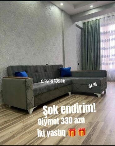 mətbəx ucun divan: Künc divan, Yeni, Açılan, Bazalı, Parça, Şəhərdaxili pulsuz çatdırılma — 1