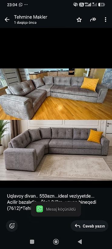 uqlovoy divanlar: Künc divan, Açılan, Bazalı — 1