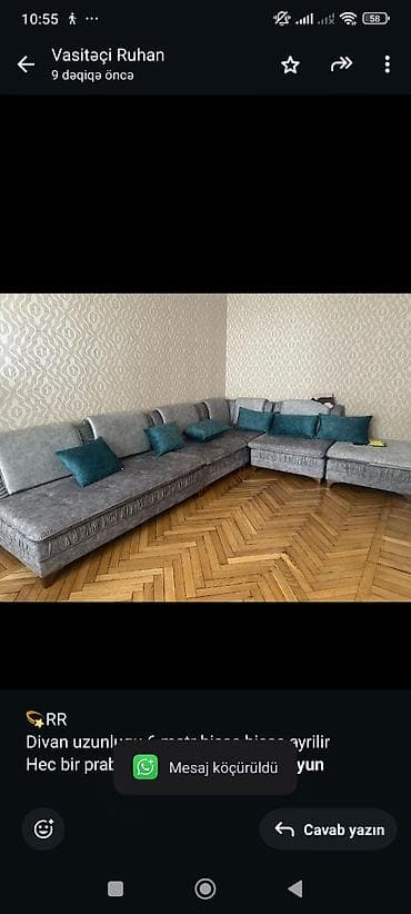 divan parcalari: 💫RR Divan uzunluqu 6 metr hisse hisse ayrilir Hec bir prablemi yoxdu — 1