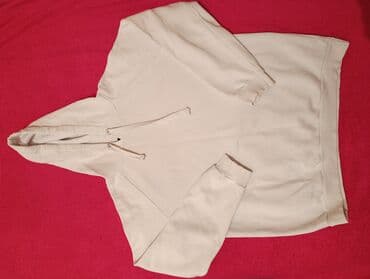 женские свитшоты с принтом: Açıq bej rəngli kapüşonlu svitşot - Klassik uniseks model - Kapüşon — 2