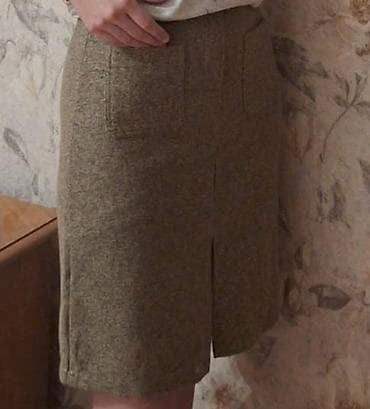 Tweed tərzli yubka – Bonita - Dizayn: Düz kəsim, dizə yaxın uzunluq