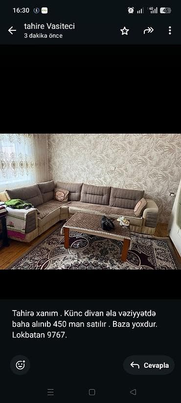 Tahirə xanım . Künc divan əla vəziyyətdə baha alınıb 450 man satılır lalafo.az -da Tahirə xanım . Künc divan əla vəziyyətdə baha alınıb 450 man satılır