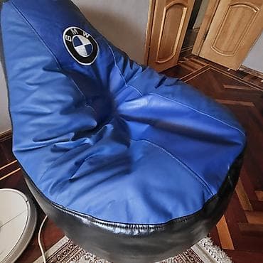 ağ bmw sekilleri: İşlənmiş, Pufik-kreslo, Süni dəri, rəng - Mavi, Çatdırılma yoxdur — 2