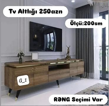taxta komod: TV altlığı – 200 sm Qiymət: 250 AZN Rəng seçimi mövcuddur. - Modern — 1