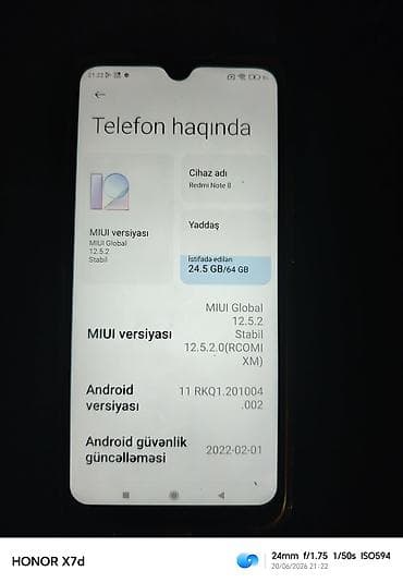 Xiaomi Redmi Note 8 - Kamera: arxa dördlü sistem (ana kamera 48 — 4