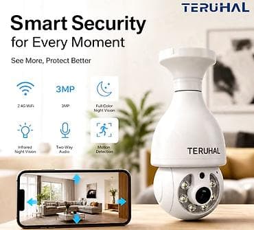 TERUHAL ev-ofis-mağaza-küçə üçün 3MP Lampalı Təhlükəsizlik Kamerası -
